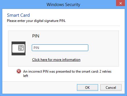 windows security smart card please enter your pin|please enter a valid pin.